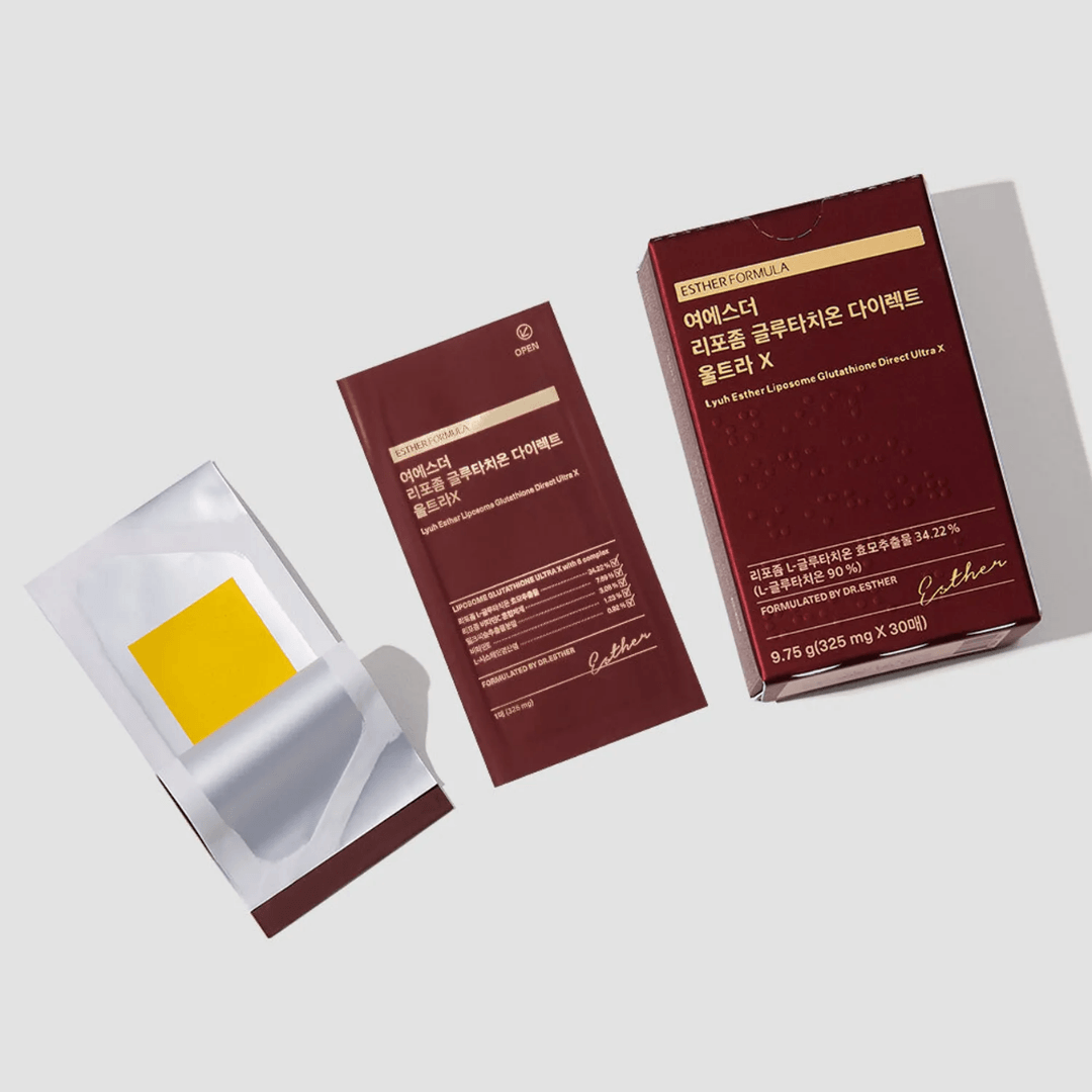 Glutathione Direct Ultra X con tecnología liposomal y formato práctico para consumo diario según las indicaciones del producto.