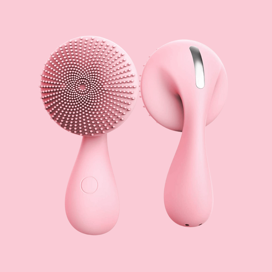 Dispositivo facial de silicona con diferentes modos de vibración para piel suave y radiante.