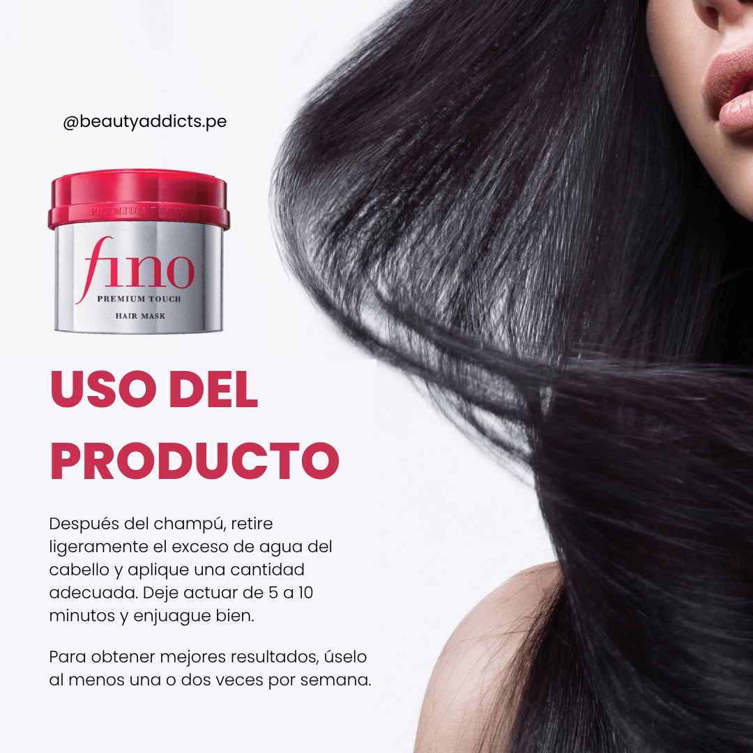 Fino Premium Touch Hair Mask con textura cremosa que deja el cabello manejable, sedoso y saludable