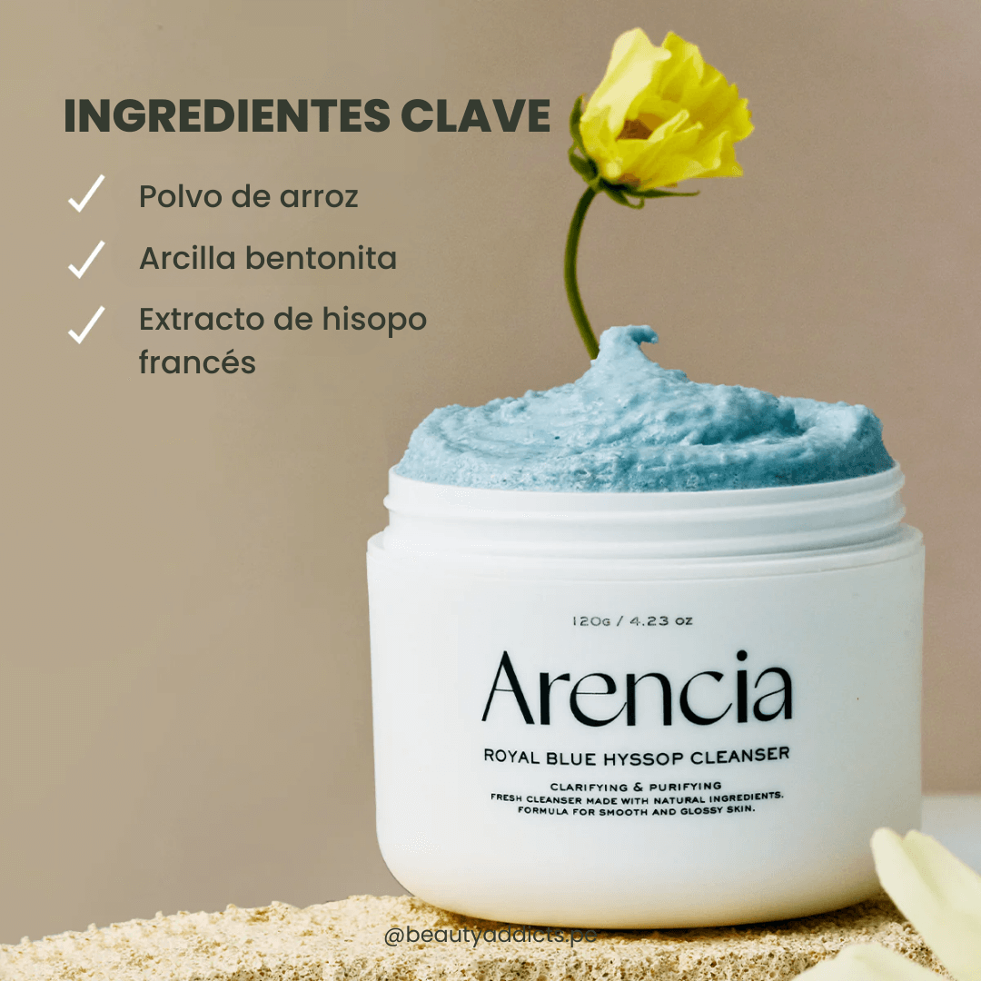 Fresh Blue Hyssop Rice Mochi Cleanser con hisopo francés que suaviza y purifica la piel.