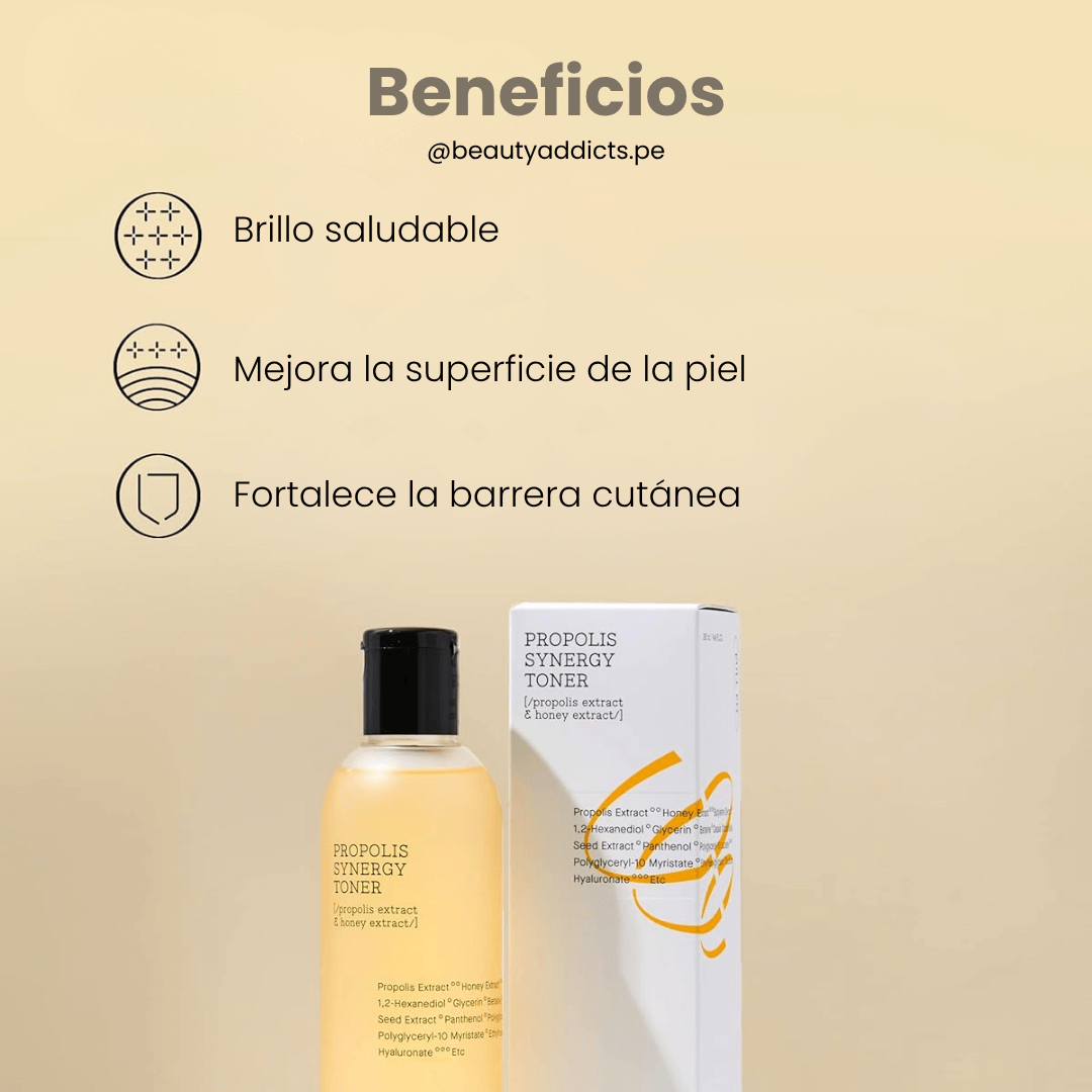 Full Fit Propolis Synergy Toner ideal para piel apagada o con signos de fatiga.