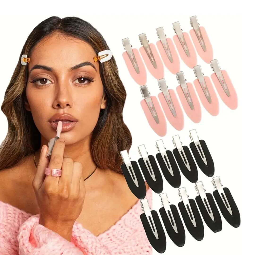 Clips antideslizantes para el cabello, ideales para mantener el cabello apartado durante tu rutina de skincare.