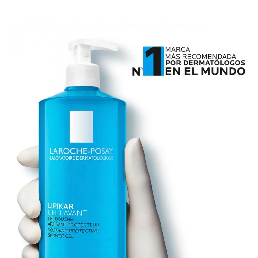 La Roche-Posay Lipikar Gel Lavant calma y nutre la piel sensible.