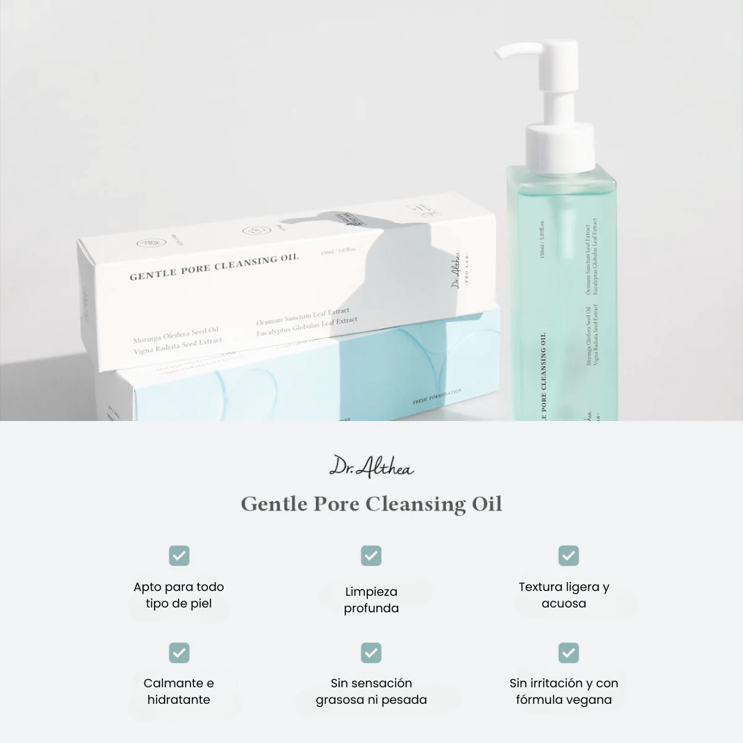 Gentle Pore Cleansing Oil Dr.Althea con textura ligera y acuosa.