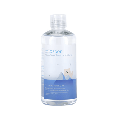 Mixsoon Glacier Water Hyaluronic Acid Serum, suero coreano para piel intensamente hidratada y fresca.