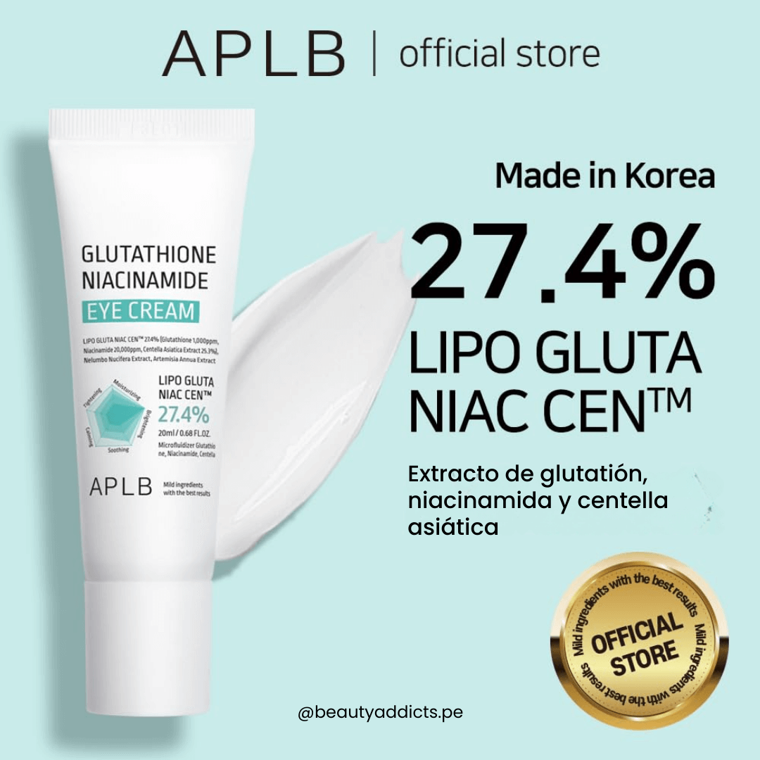 Eye Cream APLB para ojeras y manchas con textura ligera y sin acabado graso.