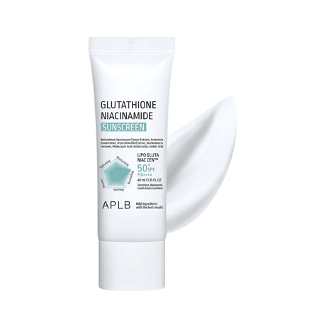Protector solar con niacinamida y glutatión, ideal para piel opaca o con manchas de APLB.