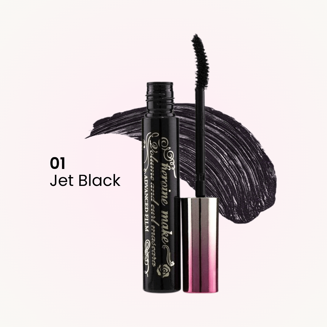 Heroine Make Long & Curl Mascara Advanced Film. 2 colores diferentes: negro u marron.