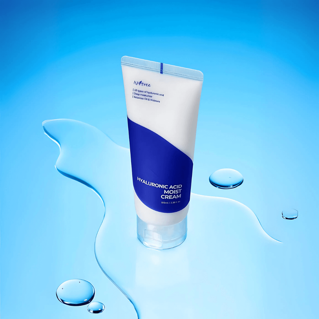 Hyaluronic Acid Moist Cream hidrata a profundidad y fortalece la barrera cutánea.