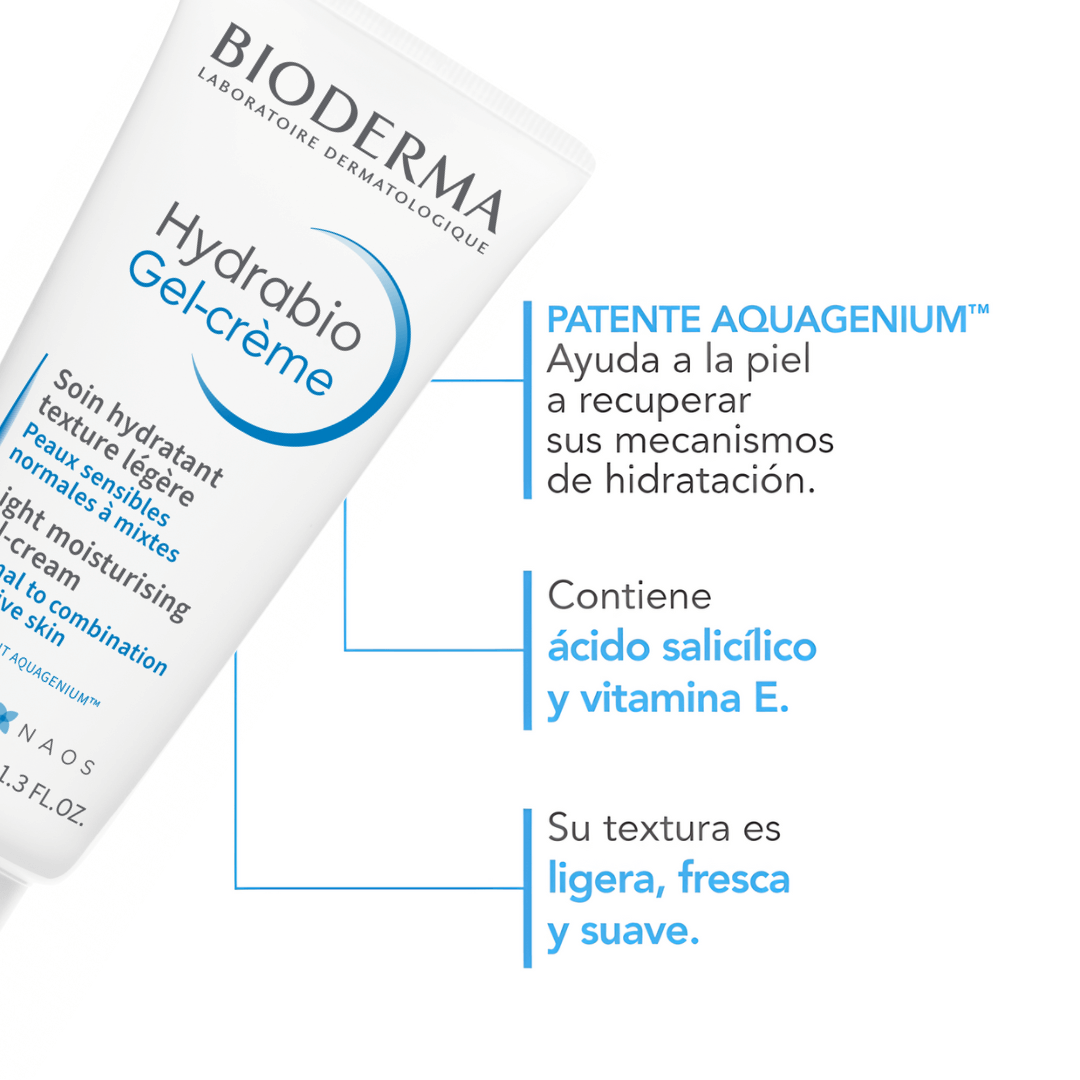 Hydrabio Gel-Crème Bioderma revitaliza la piel apagada con sensación fresca y ligera.