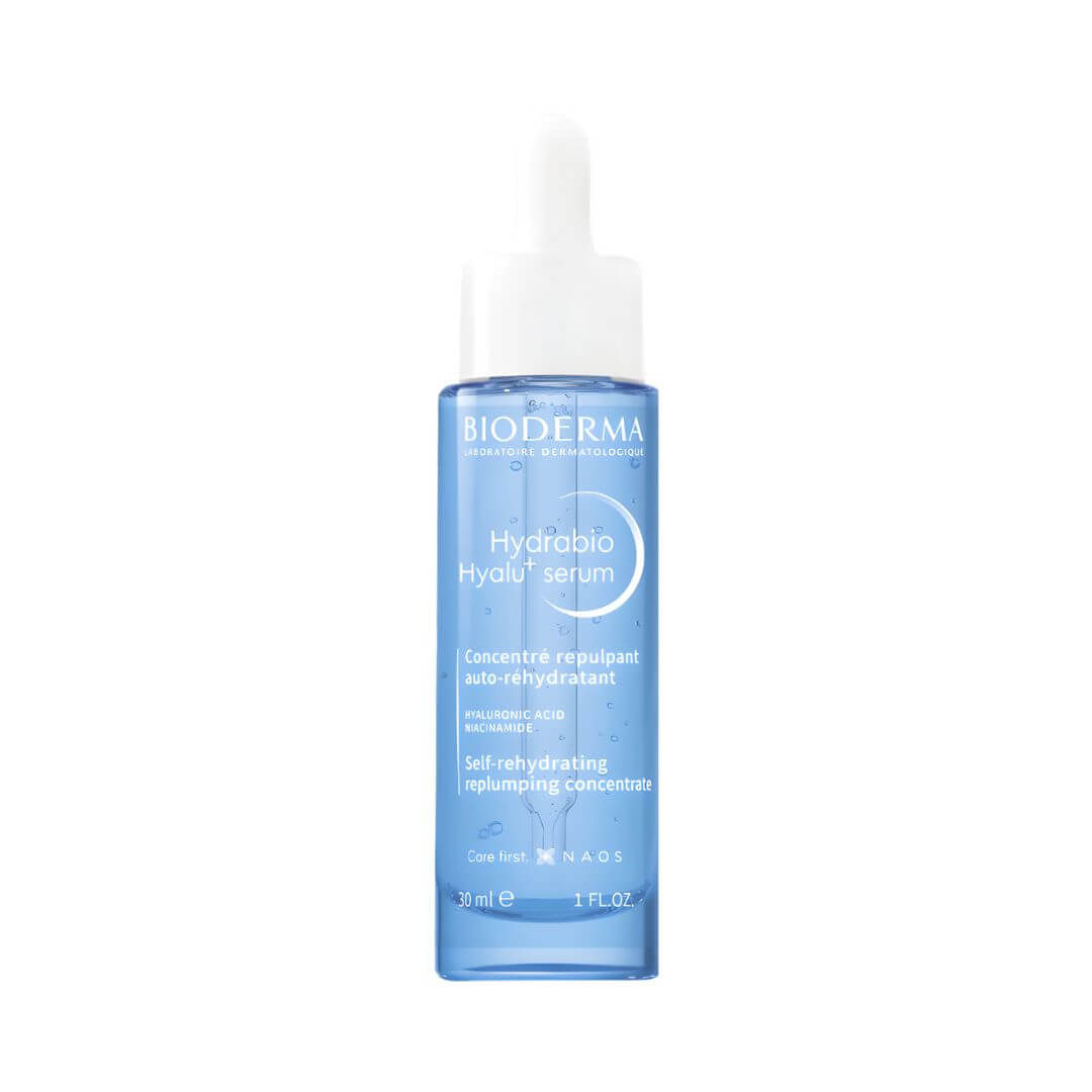Hydrabio Hyalu+ Serum de Bioderma, suero dermatológico para piel sensible y deshidratada.