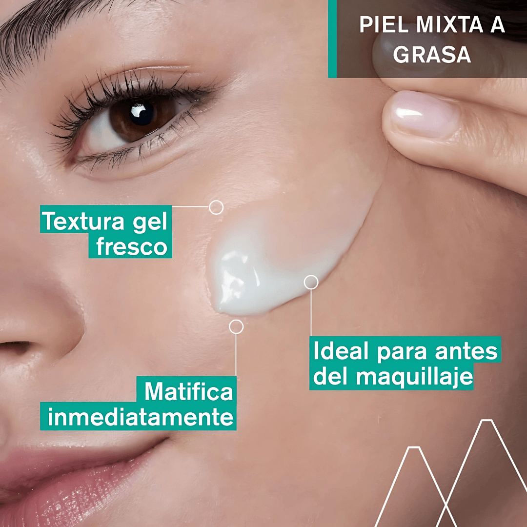 Crema facial para piel grasa que hidrata mientras deja un acabado mate duradero, hyseac mat de Uriage