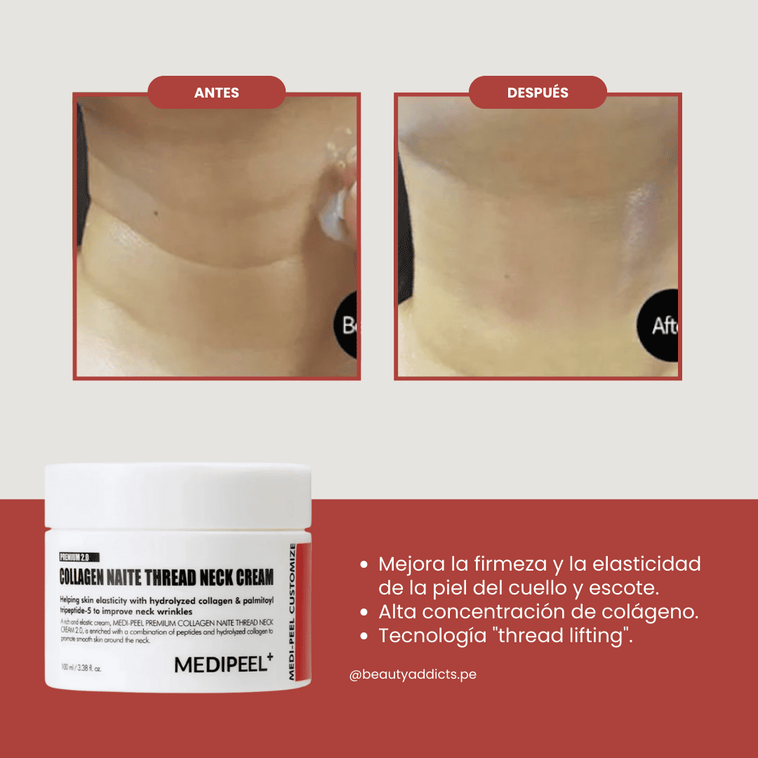 Premium Collagen Naite Thread 2.0 que nutre, tensa y suaviza líneas en el cuello.