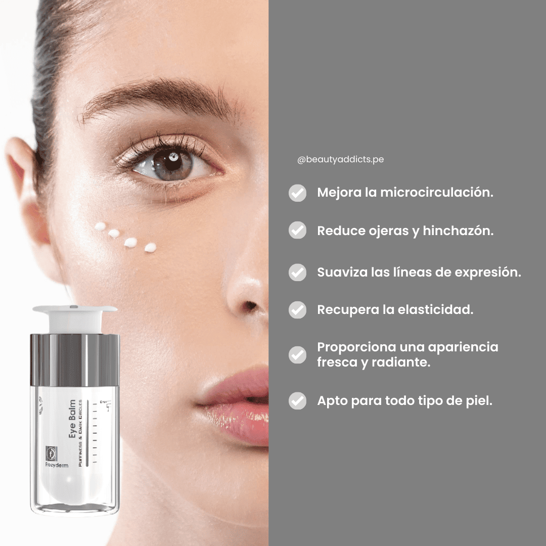 Eye Balm de Frezyderm con textura ligera que suaviza líneas y refresca la mirada.