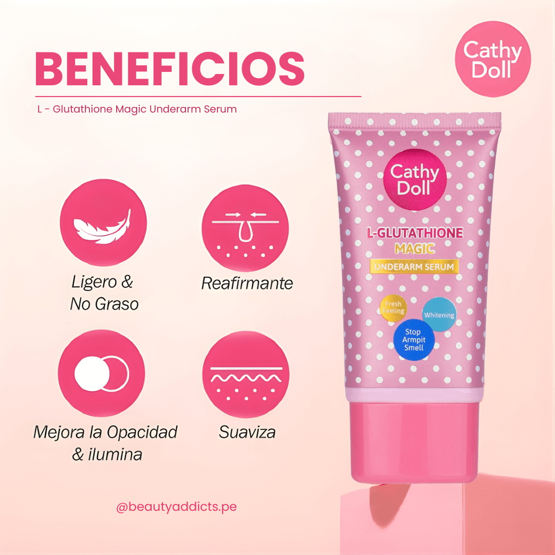 Cathy Doll L-Glutathione Magic Underarm Serum para aclarar las axilas con textura ligera y no grasa.
