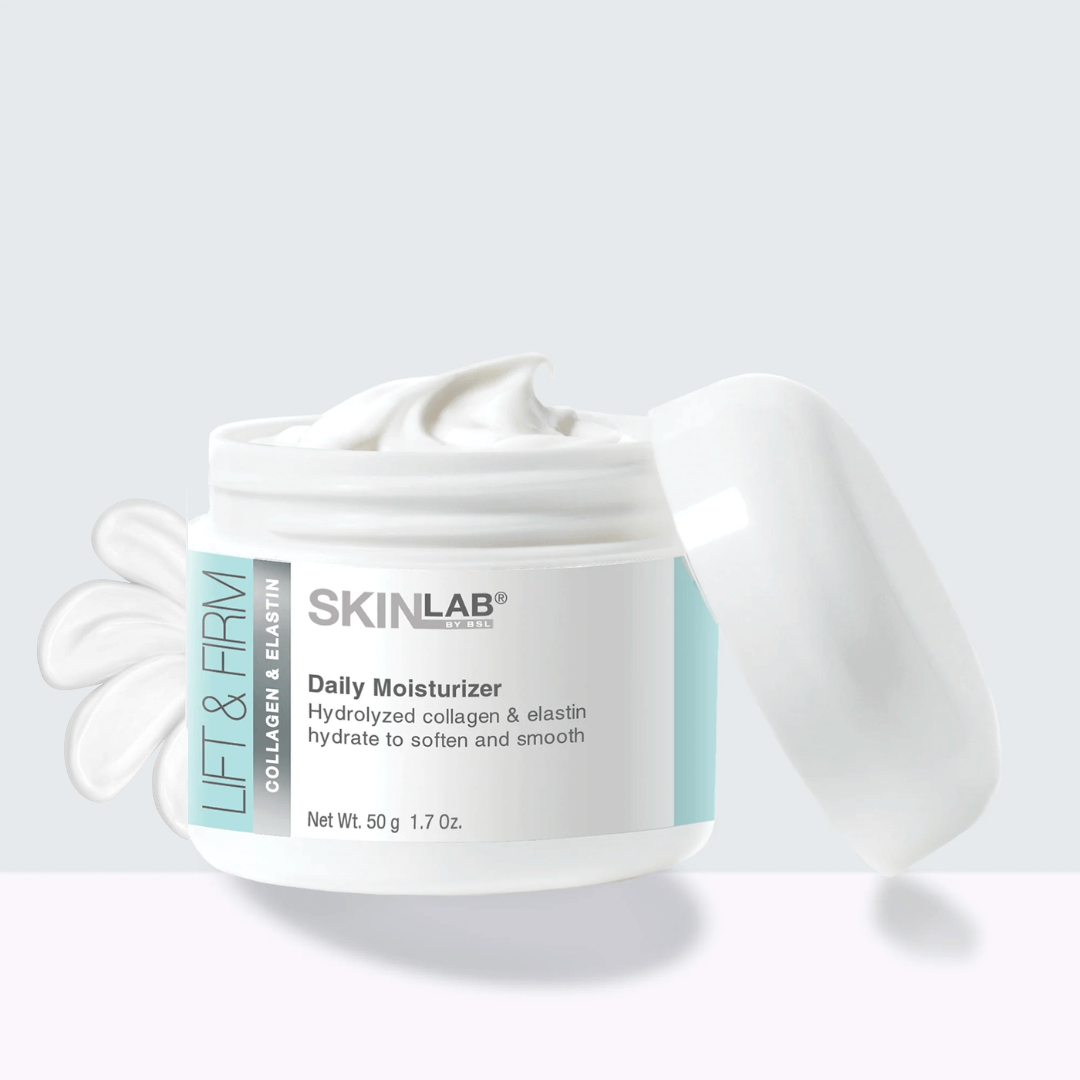 Crema hidratante diaria de SkinLab con péptidos y vitamina E para una piel saludable.