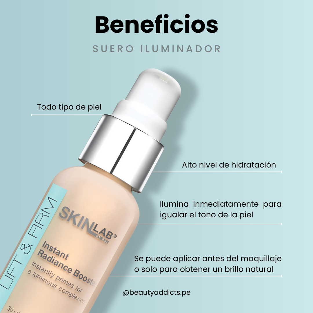 Lift & Firm Instant Radiance Booster ofrece piel más luminosa, firme y flexible.
