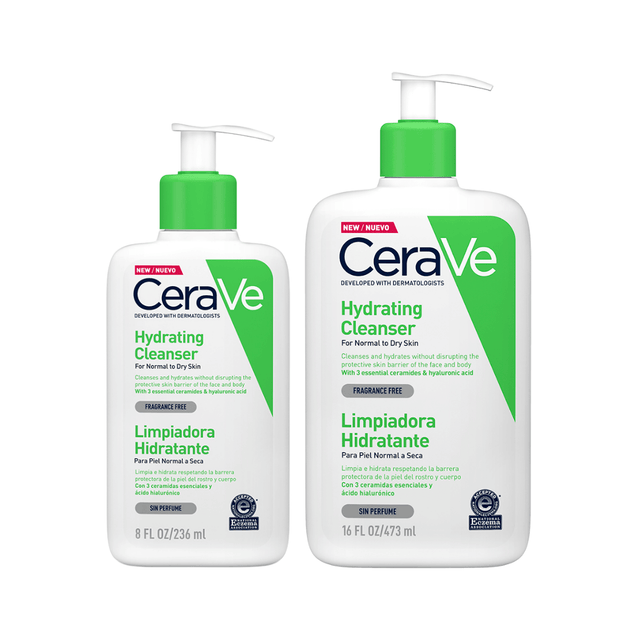 CeraVe Limpiadora Hidratante con ceramidas, ideal para piel normal a seca.