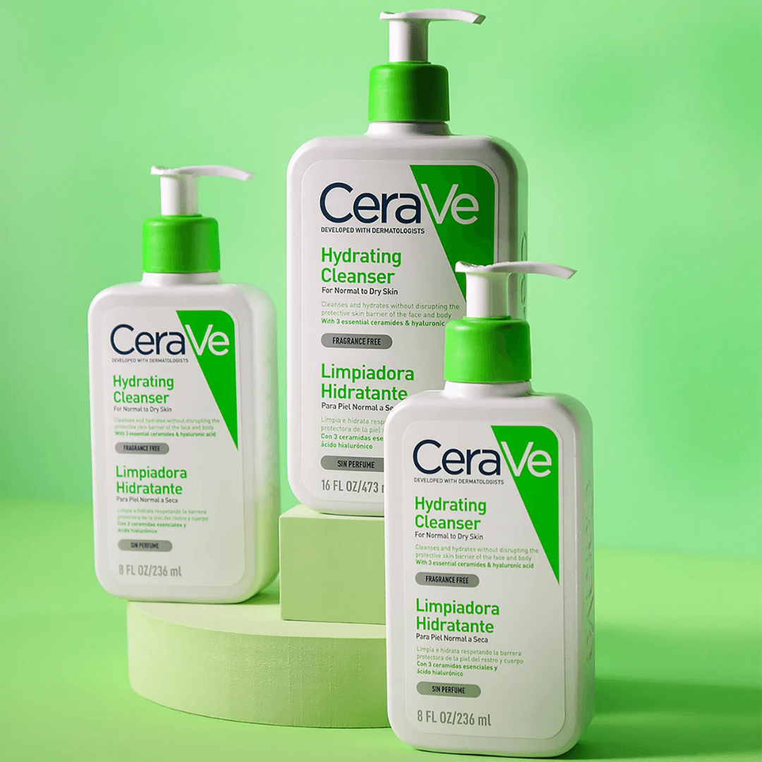 CeraVe Limpiadora Hidratante con ácido hialurónico que hidrata sin resecar.