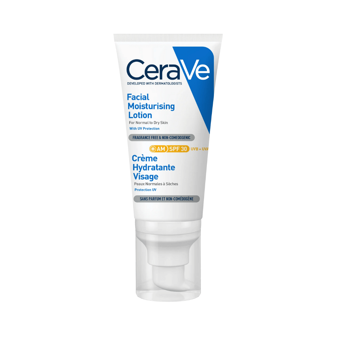 CeraVe Loción Facial SPF 30 que refuerza la barrera cutánea e hidrata sin dejar brillo.