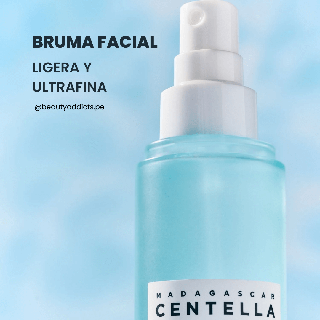 Bruma hidratante Madagascar Centella Hyalu-Cica Cloudy Mist que calma rojeces sin dejar residuo.