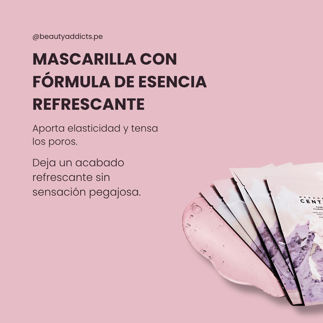 Madagascar Centella Poremizing Mask Set que limpia profundamente sin alterar la barrera natural de la piel.