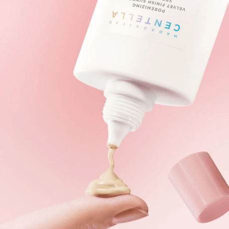 Protector solar Poremizing Velvet Finish coreano de Skin 1004 con acabado aterciopelado que no deja residuo blanco.