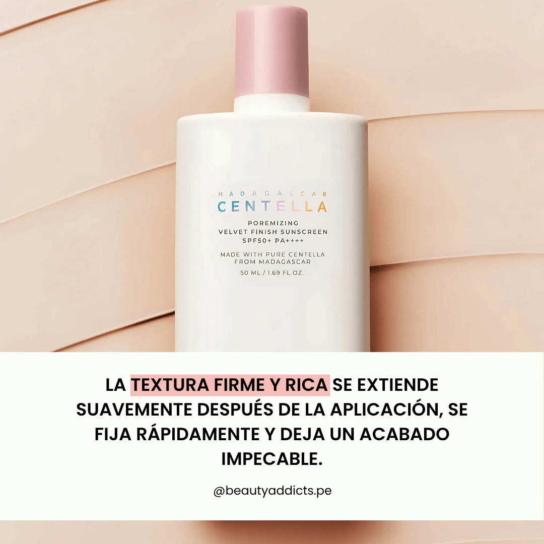 Skin 1004 Poremizing Velvet Finish Sunscreen con centella asiática, acabado mate y cobertura que disimula manchas.