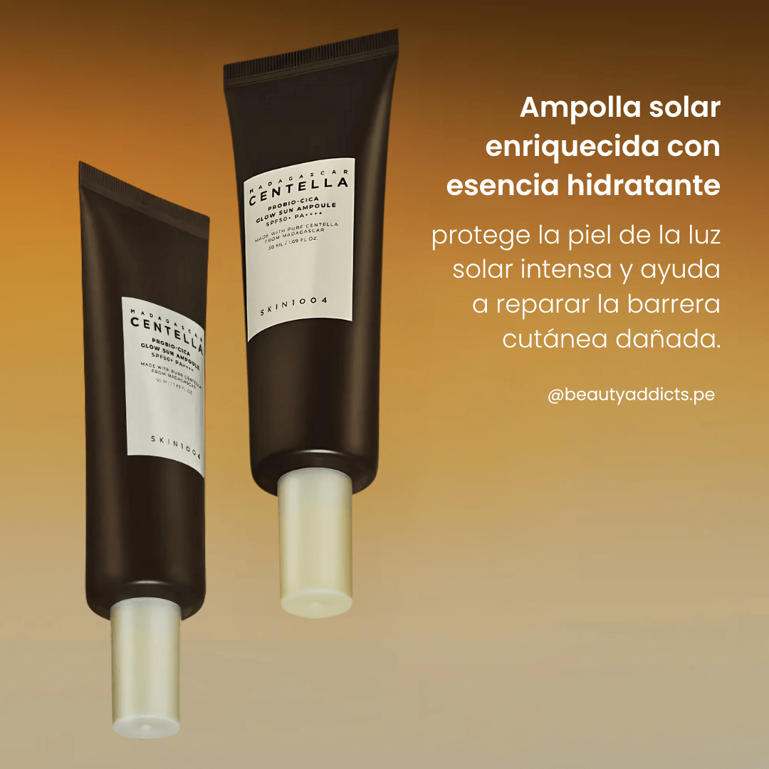 Ampolla solar FPS 50+ PA++++ que refuerza la barrera natural contra agresores externos de Skin1004.