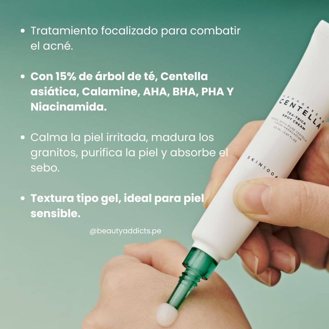 Madagascar Centella Tea-Trica Spot Cream Skin1004 calma brotes con 15 % de agua de árbol de té.