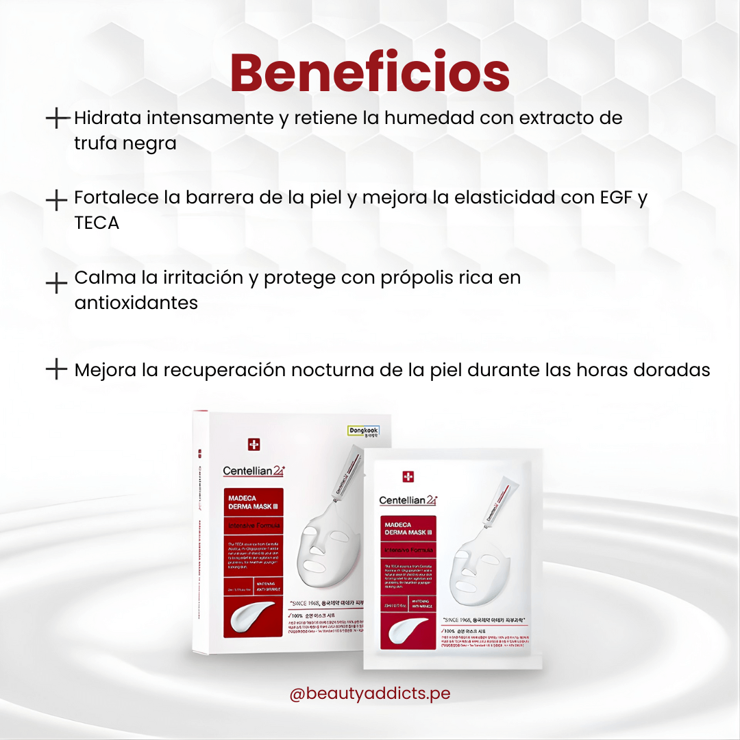 CENTELLIAN24 Madeca Derma Mask III mejora la elasticidad e hidrata intensamente.