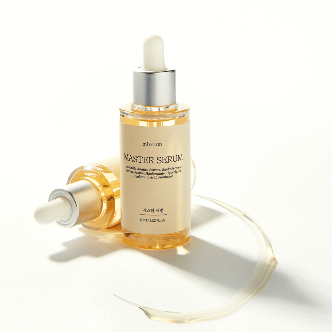 Master Serum de Mixsoon con fórmula multitratamiento que hidrata, calma y fortalece la piel.