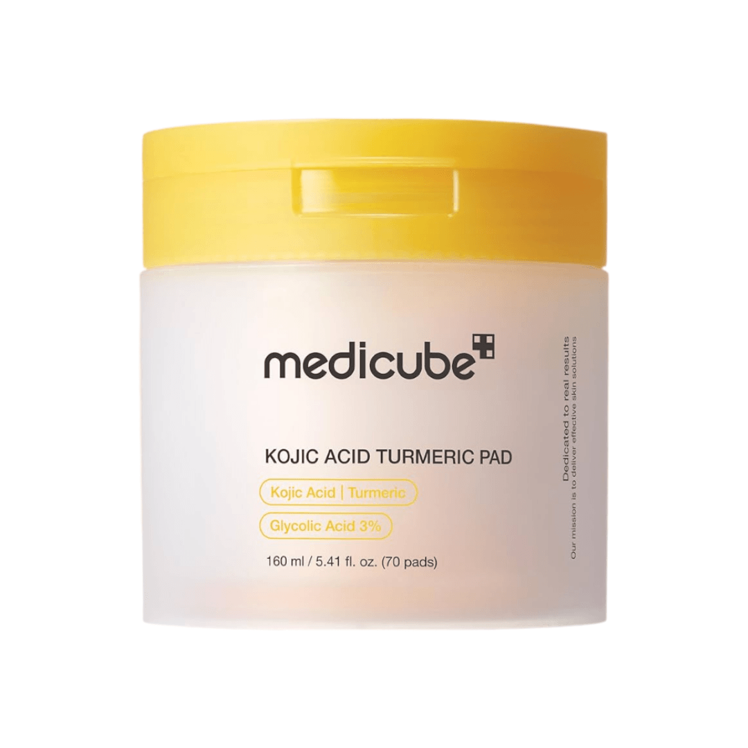 Medicube Kojic Acid Turmeric Pad para una rutina de skincare enfocada en mejorar la claridad, textura y uniformidad de la piel.