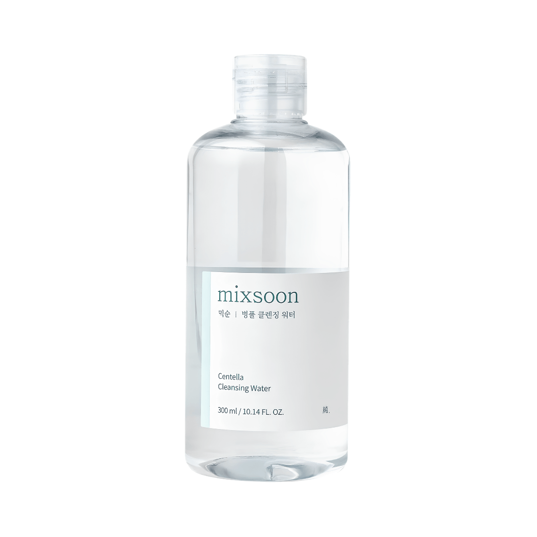 Agua micelar con centella asiática que elimina maquillaje e impurezas mientras calma la piel sensible.