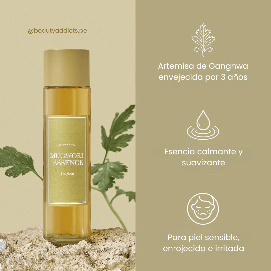 Mugwort Essence I’m From calma irritaciones y deja la piel fresca y revitalizada.