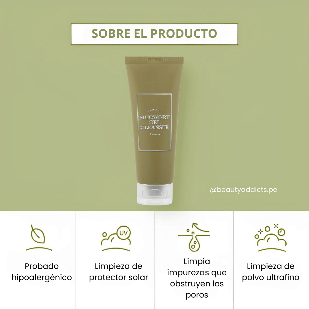 Mugwort Gel Cleanser I’m From elimina impurezas y deja la piel fresca y equilibrada.
