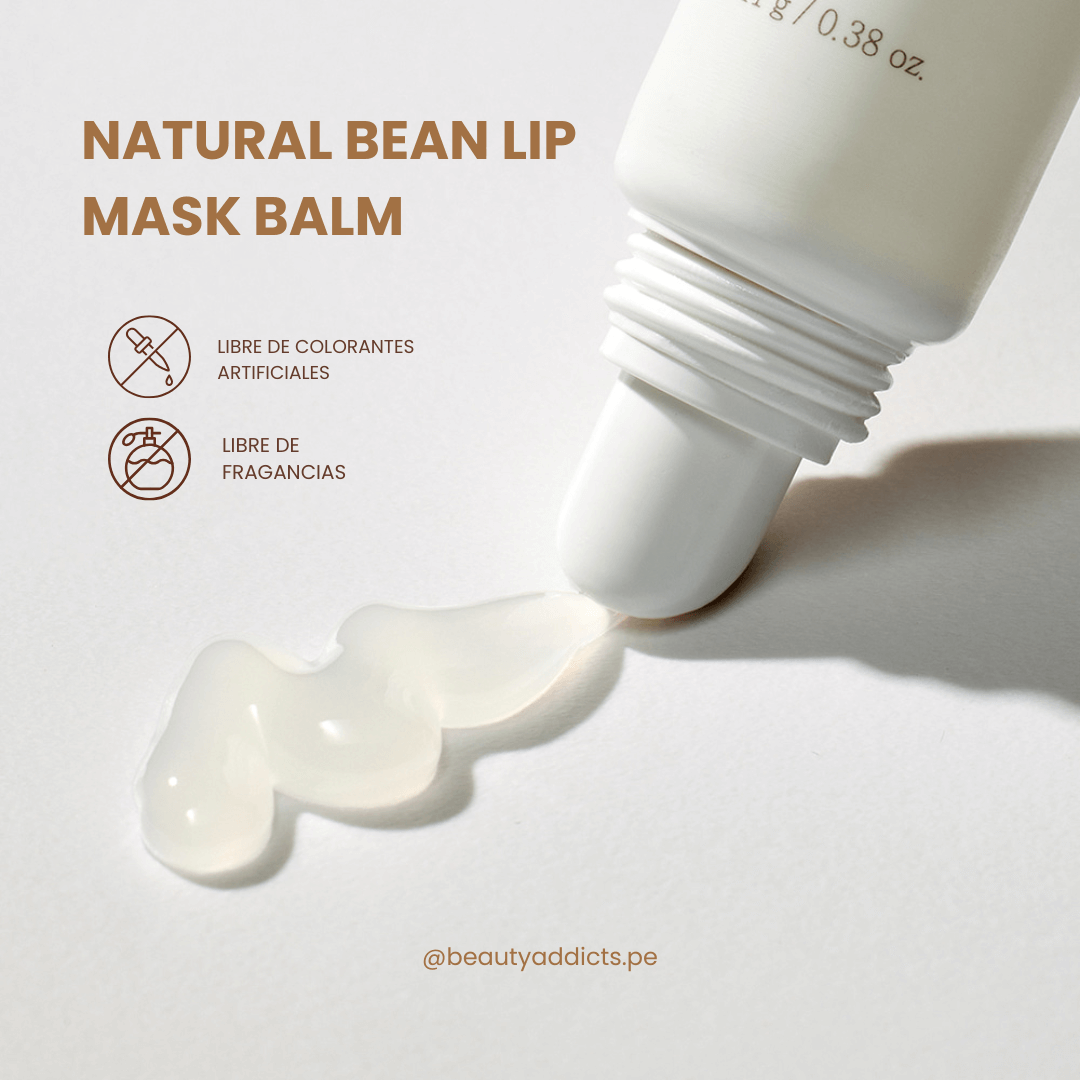 Mixsoon Natural Bean Lip Mask Balm restaura la suavidad con extractos naturales, sin fragancia ni colorantes.