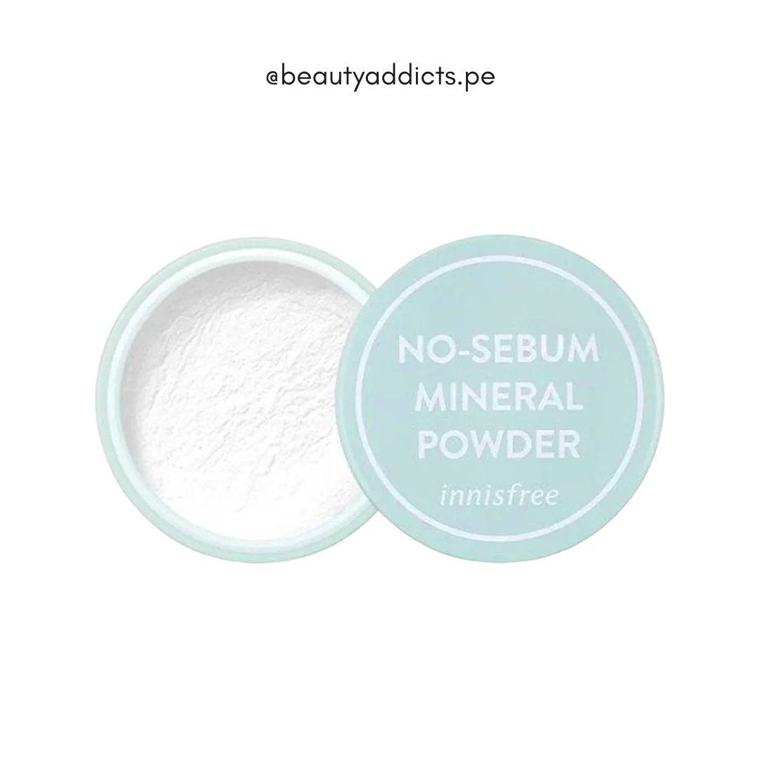 No Sebum Mineral Powder Innisfree, polvo traslúcido que controla brillo y exceso de sebo.