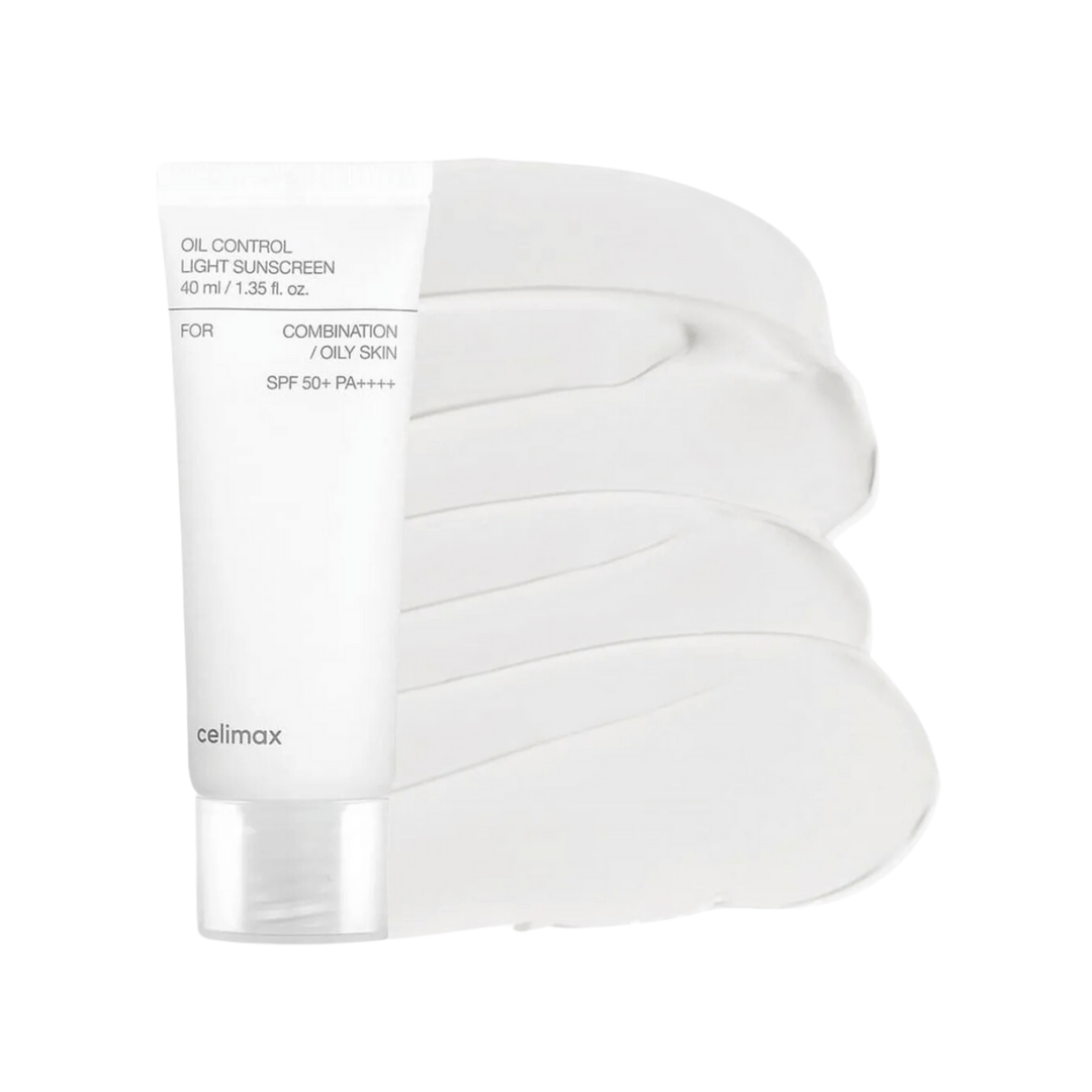 Oil Control Light Sunscreen con ingredientes hidratantes y calmantes.