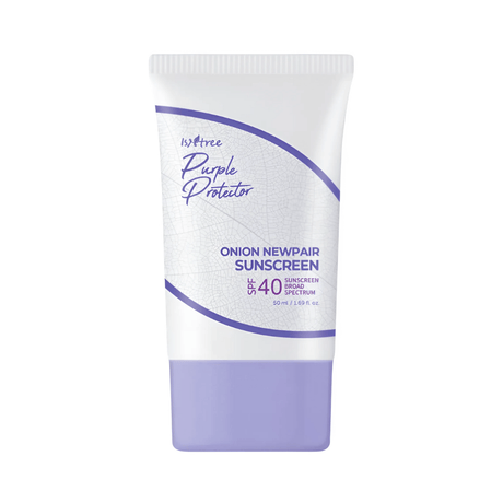 Onion Newpair Sunscreen de Isntree, protege del sol y calma la piel con extracto de cebolla morada.