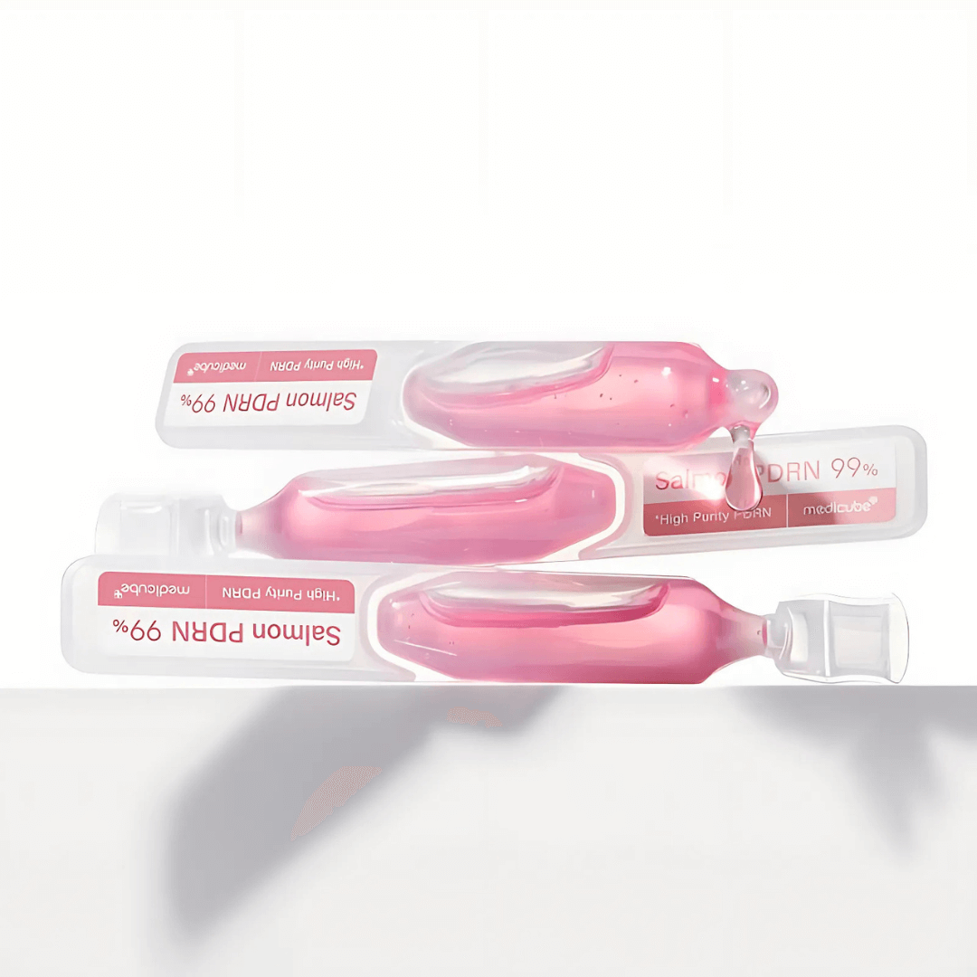 Medicube PDRN Pink One Day Serum fórmula de rápida absorción que alisa líneas finas.
