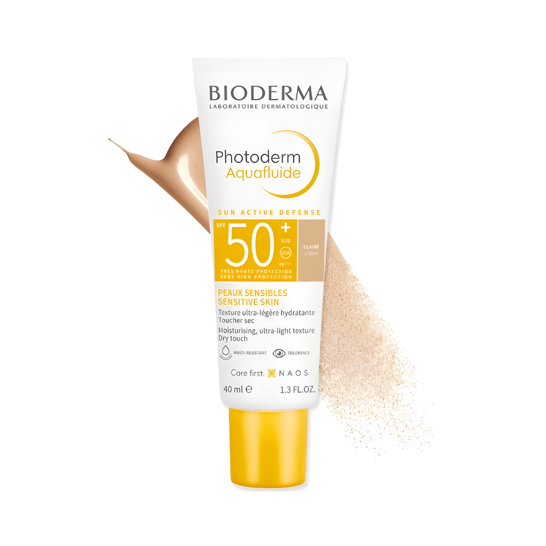 Bioderma Photoderm Aquafluide SPF 50+, fotoprotección alta con textura fluida y acabado invisible.