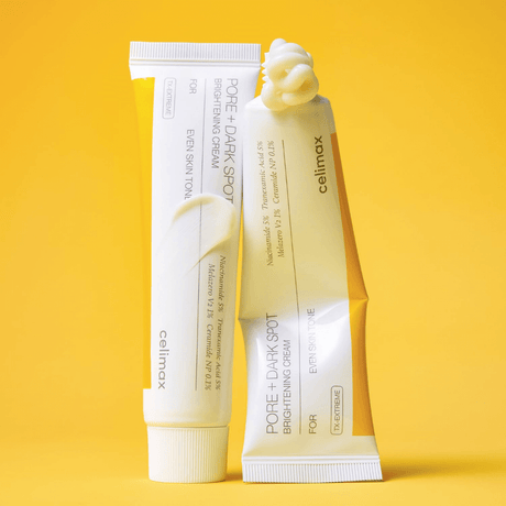 Celimax Pore Dark Spot Brightening Cream que reduce poros y previene manchas al regular la melanina.