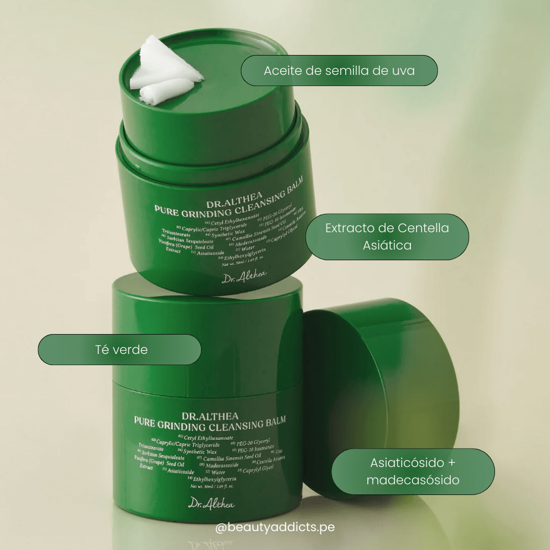 Fórmula con madecassoside y centella en Pure Grinding Cleansing Balm que calma rojeces y sensibilidad.
