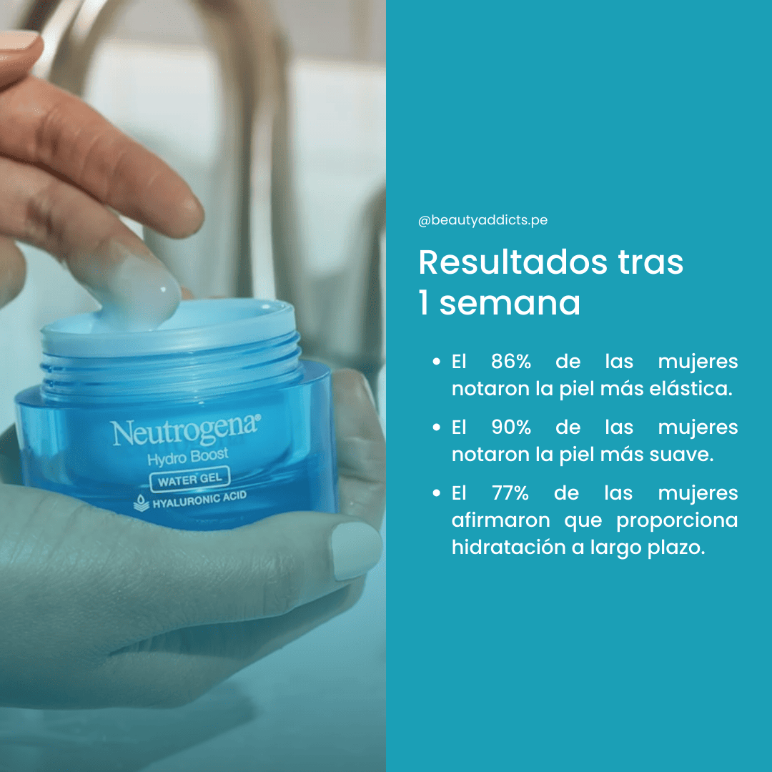 Neutrogena Hydro Boost Water Gel con ácido hialurónico que hidrata intensamente y mejora la elasticidad.