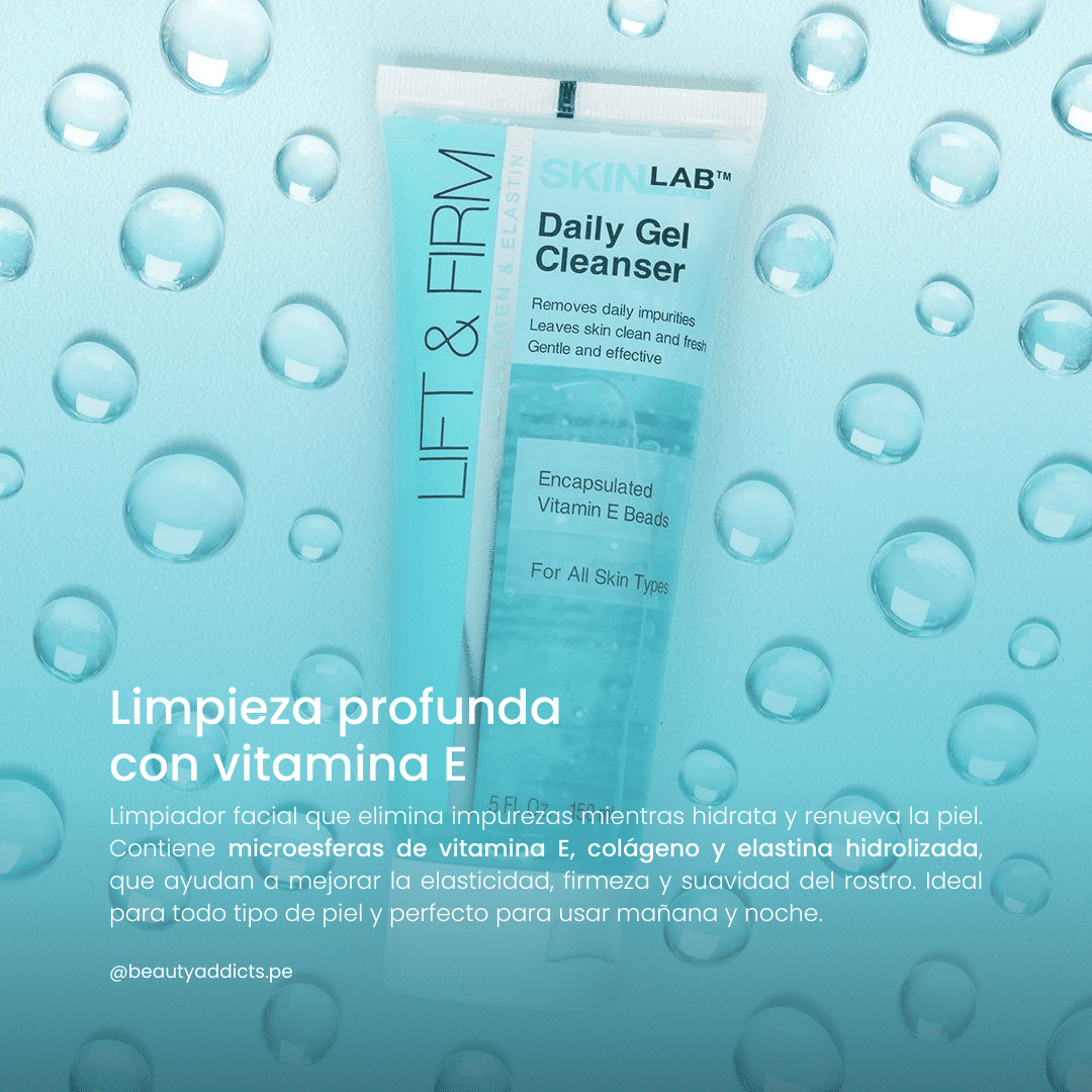 Lift & Firm Daily Gel Cleanser elimina impurezas y mejora la elasticidad desde la limpieza.