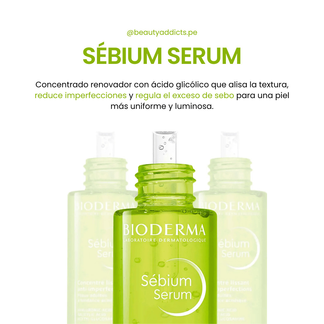Sébium Serum Suero Imperfecciones Bioderma combate puntos negros y refina los poros dilatados.
