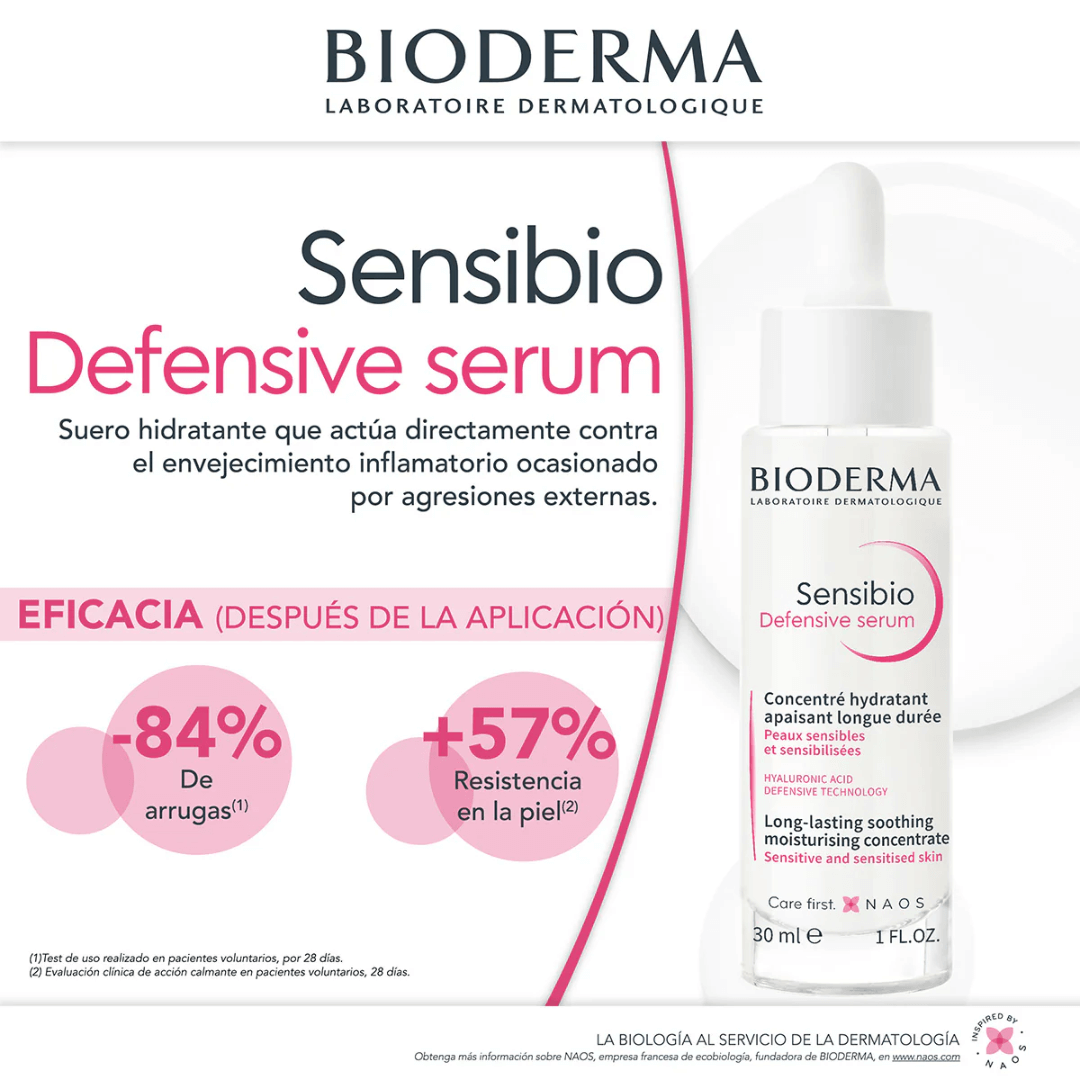 Sensibio Defensive Serum Bioderma ayuda a prevenir irritaciones y mantiene la piel protegida.