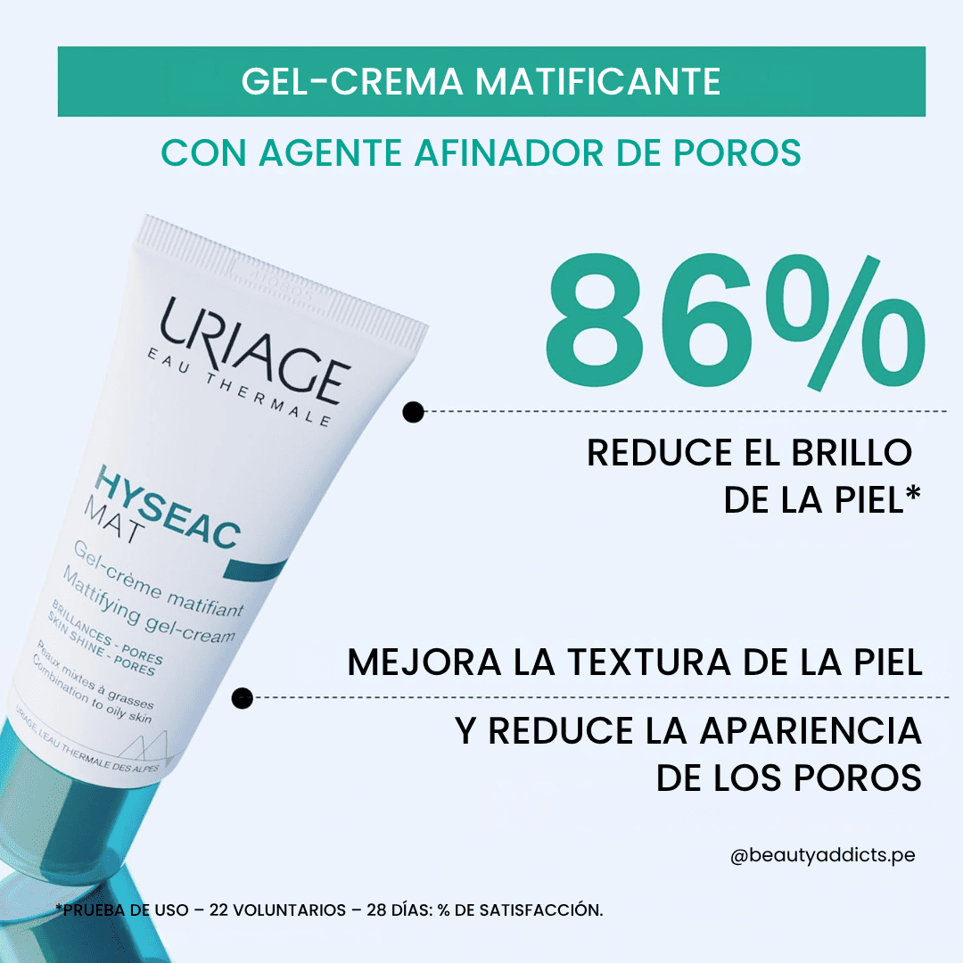 Crema matificante Uriage con extracto de regaliz y Agua Termal que controla el brillo y afina los poros