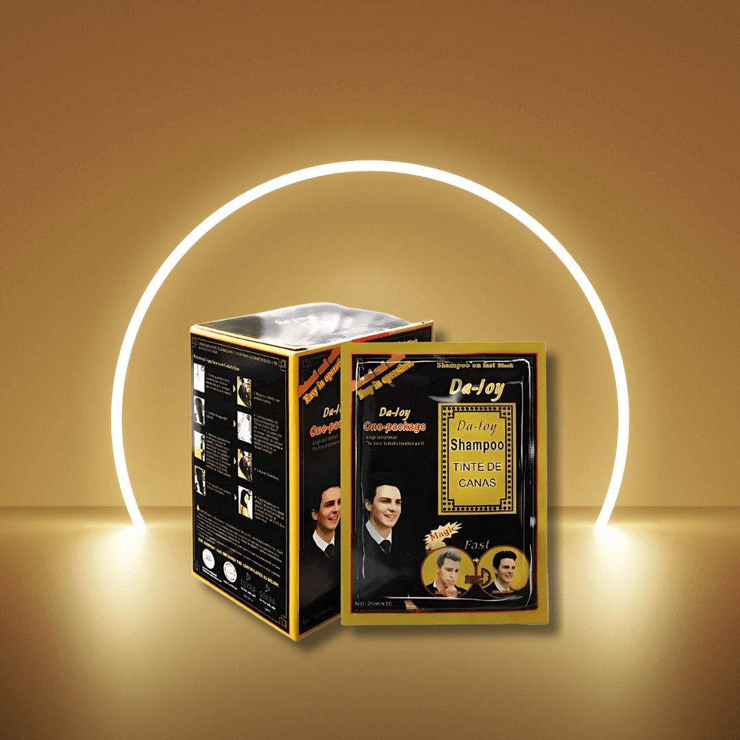 Shampoo tinte negro para cubrir canas sin esfuerzo, shampoo tinte negro de Dajoy.